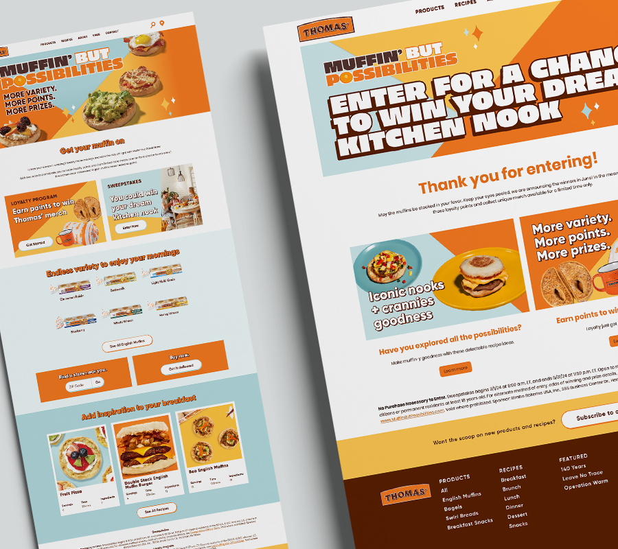 Thomas' Breads Muffin' But Possibilities Sweeps Website